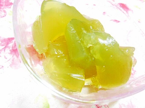 ❤緑茶と桃ジュースと生姜のゼリー❤